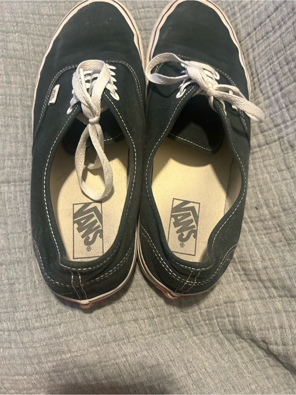 Vans Classic Low Top Sneakers Dark Blue/Green and White 10.5
